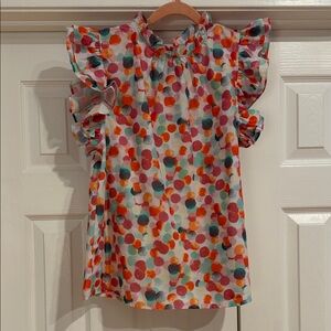 THML Multi-Color Polka Dot Ruffle Top